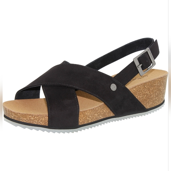 BearPaw Renee Cork Wedge Heel Criss Cross Strap Sandal 6 - Picture 2 of 10